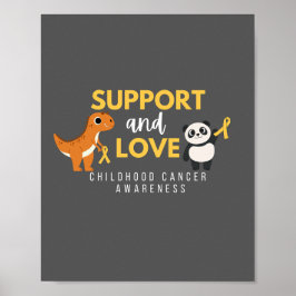Póster cáncer infantil. apoyo y amor. Poster e impresione