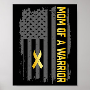 Póster Cáncer infantil Bandera de Estados Unidos Mamá de 