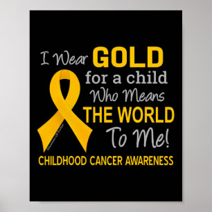 Póster Cáncer infantil con cinta de oro significa para el