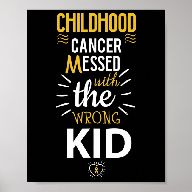 Póster Cáncer infantil Enjugado con el error Concienciaci (Frente)