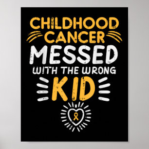 Póster Cáncer infantil mezclado con conciencia infantil e