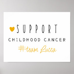 Póster cáncer infantil. Nombre personalizado. Poster e im