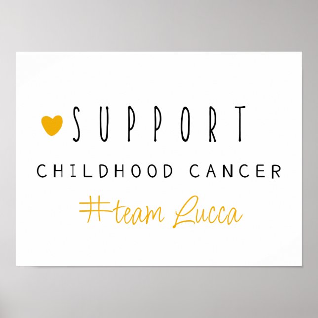 Póster cáncer infantil. Nombre personalizado. Poster e im (Frente)