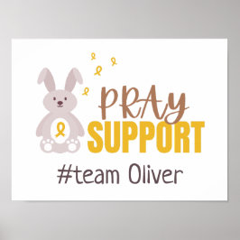 Póster cáncer infantil. Personalizado rezar apoyar Poster