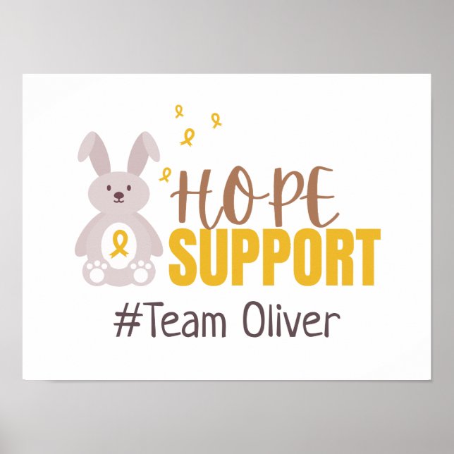 Póster cáncer infantil. Poster de nombre de equipo #perso (Frente)