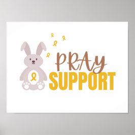 Póster cáncer infantil. rezar. apoyar. Poster e impresion