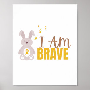 Póster cáncer infantil. Soy valiente, linda Poster y pint