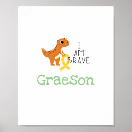 Póster cáncer infantil. Soy valiente.Personalizado Poster