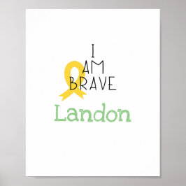 Póster cáncer infantil. Soy valiente.Personalizados de im