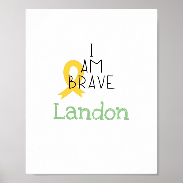 Póster cáncer infantil. Soy valiente.Personalizados de im (Frente)