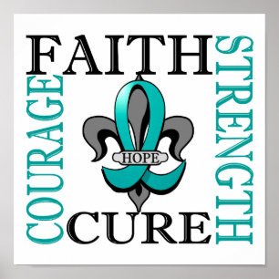 Póster Cáncer ovárico Fleur De Lis 3