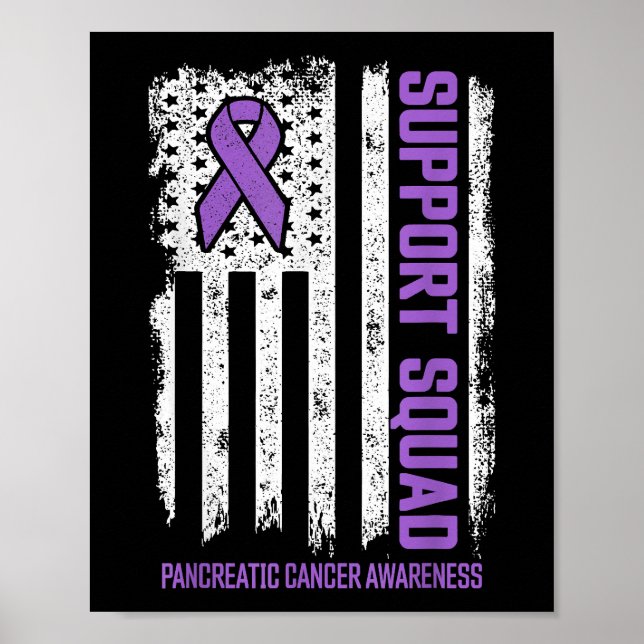 Póster Cáncer Pancreático Apoyo Escuadrón Cáncer Pancreát (Frente)