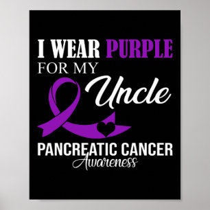 Póster Cáncer Pancreático Que Uso Púrpura Para Mi Familia
