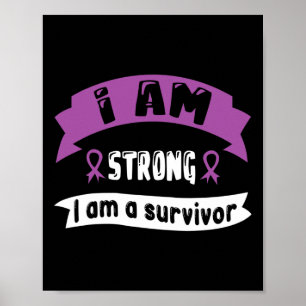 Póster Cáncer Pancreático Soy Fuerte Soy Sobreviviente 1