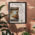 Póster Cáncer | Periódico fotográfico de astrología Zodia<br><div class="desc">Este poster zodiaco de cumpleaños está diseñado para lucir como una elegante portada periodística que incluye su propia foto e información. Ideales para desear un feliz día a tus amigos y familia por su cumpleaños. Con el nombre de los destinatarios, y los rasgos de personalidad de signos de cumpleaños y...</div>