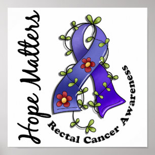 Póster Cáncer rectal de las materias de la esperanza de
