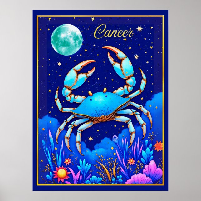 Póster Cancer the Crab Zodiac Sign (Frente)