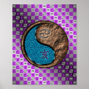 Póster Cáncer y globo terrestre