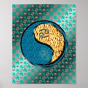 Póster Cáncer y perro de bomberos