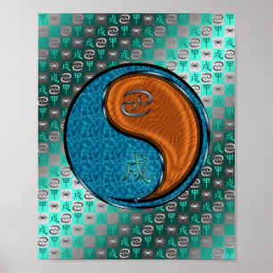 Póster Cáncer y Perro de Madera