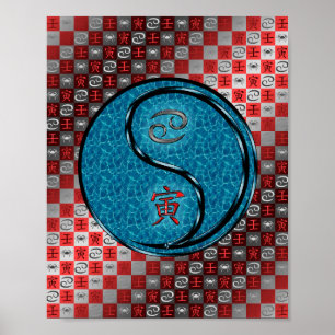 Póster Cáncer y tigre de agua