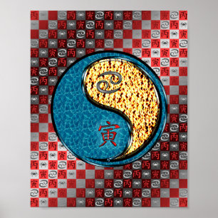 Póster Cáncer y tigre de fuego