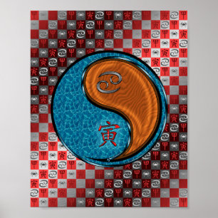 Póster Cáncer y tigre de madera