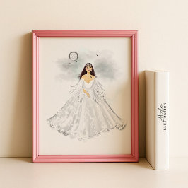 Póster Cancer Zodiac Illustration – Hand Drawn