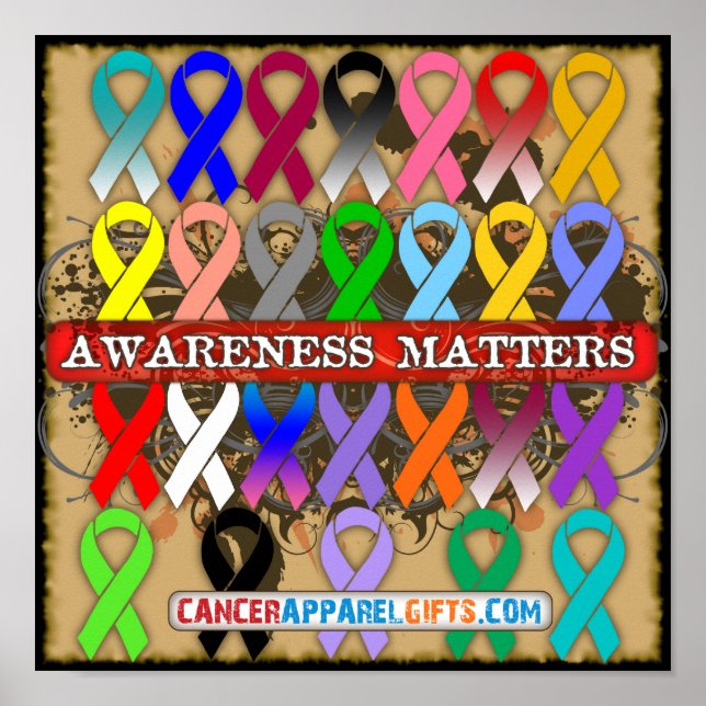 Póster CancerApparelGifts.Com La Conciencia Importa (Frente)