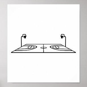 Póster Cancha de baloncesto