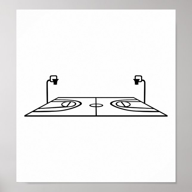 Póster Cancha de baloncesto (Frente)