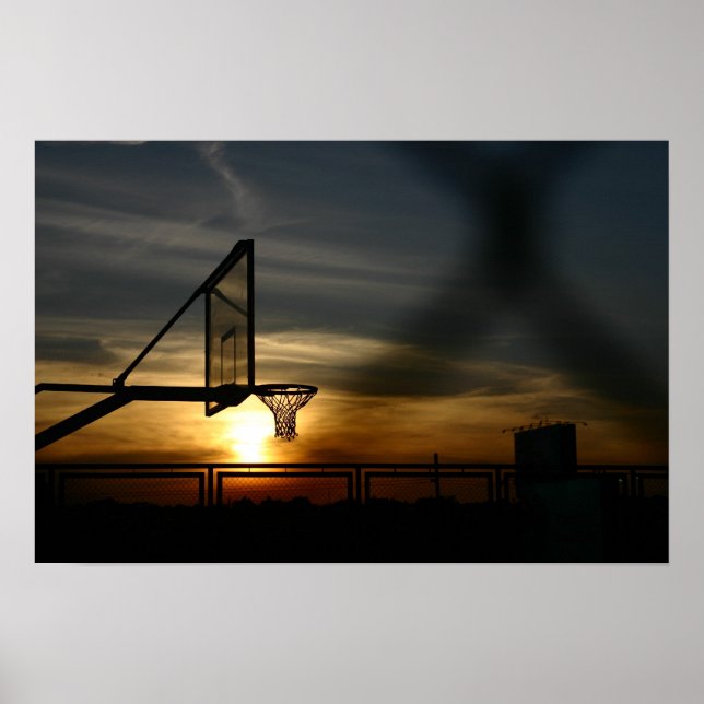 Póster cancha de baloncesto y Poster del atardecer (Frente)