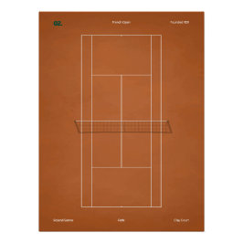 Póster Cancha de tenis de tierra batida del Abierto de Fr