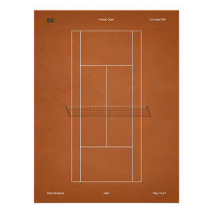 Póster Cancha de tenis de tierra batida del Abierto de Fr