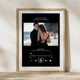 Póster Canción de amor Boda de foto negra canto de baile