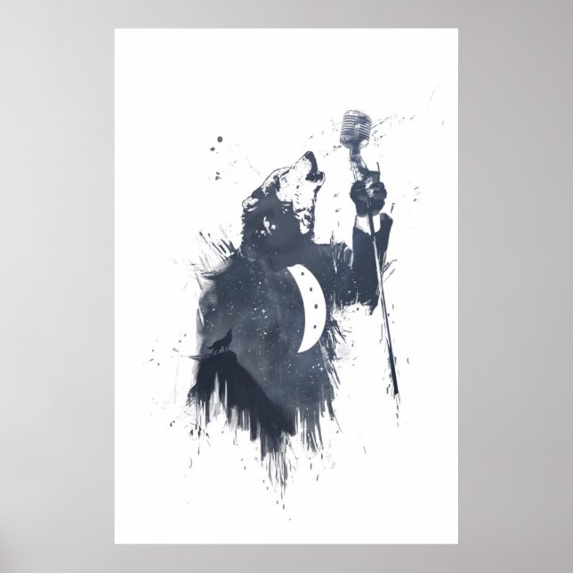 Póster canción de lobo (azul) (Frente)