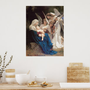 Póster Canción de los Ángeles (1881) por Bouguereau