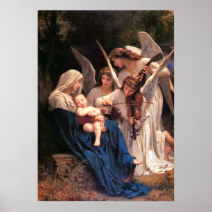 Póster Canción de los Ángeles Bouguereau Bella Artes
