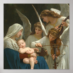 Póster Canción de los Ángeles - William Bouguereau