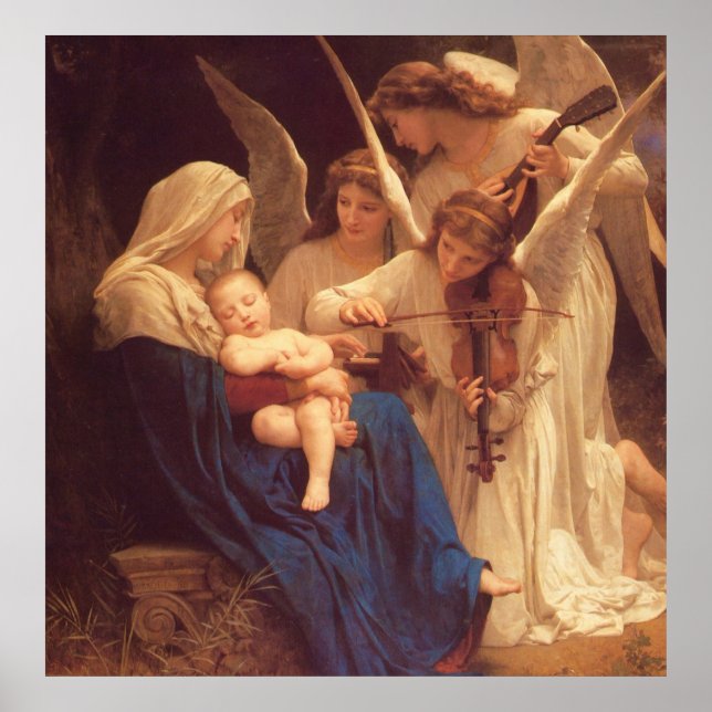Póster Canción de los Ángeles - William Bouguereau (Frente)