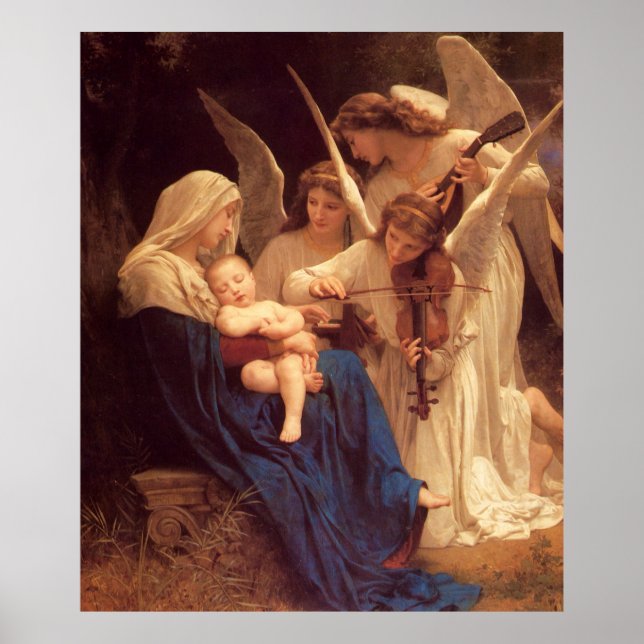 Póster Canción de los Ángeles William Bouguereau Bella Ar (Frente)