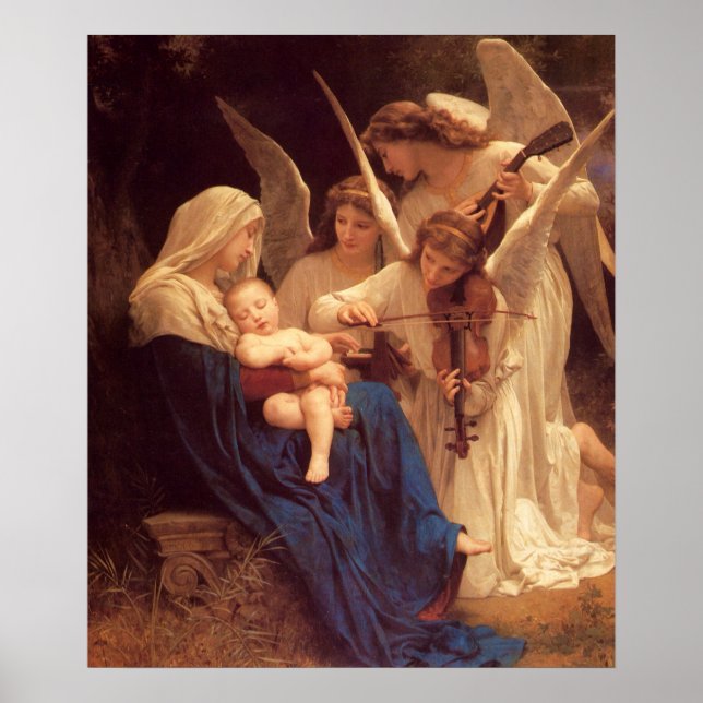Póster Canción de los Ángeles William Bouguereau Bella Ar (Frente)