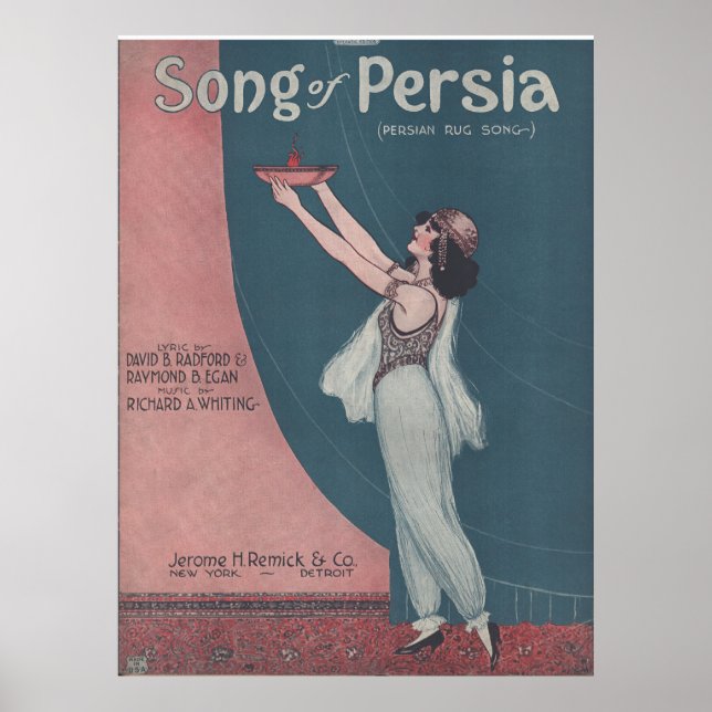 Póster Canción de Persia en 1922 (Frente)