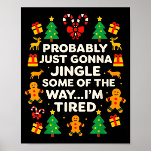 Póster Canción divertida de Navidad algo cansada para hom