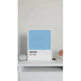 Póster Canción Moon Color Azul - Ancho Completo