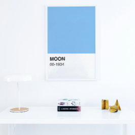 Póster Canción Moon Color Azul - Ancho Completo