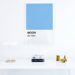 Póster Canción Moon Color Azul - Ancho Completo