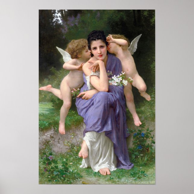 Póster Canciones de Primavera de William Bouguereau (Frente)