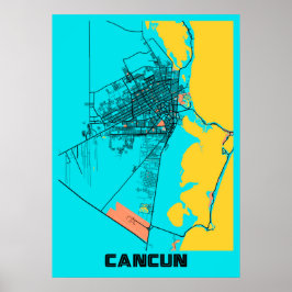 Póster Cancún - México Gloria City Map