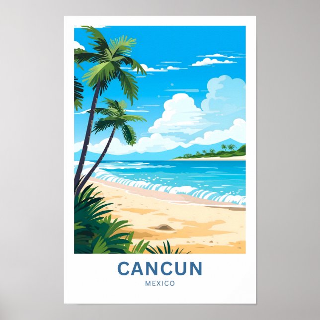 Póster Cancun Mexico Travel Print (Frente)